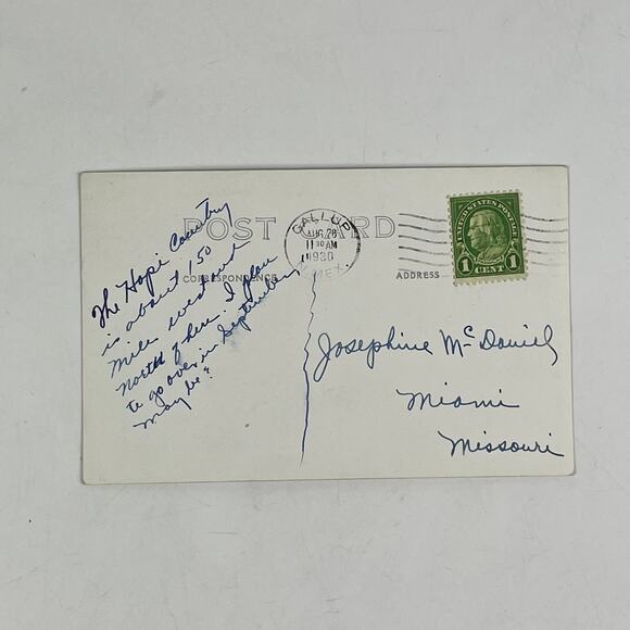 1930 RPPC Native American Walpi Showing Stairs Franklin 1c Stamp Postcard Perf - Picture 2 of 5